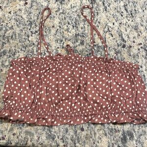 RESA Size L Brown crop top with tie back